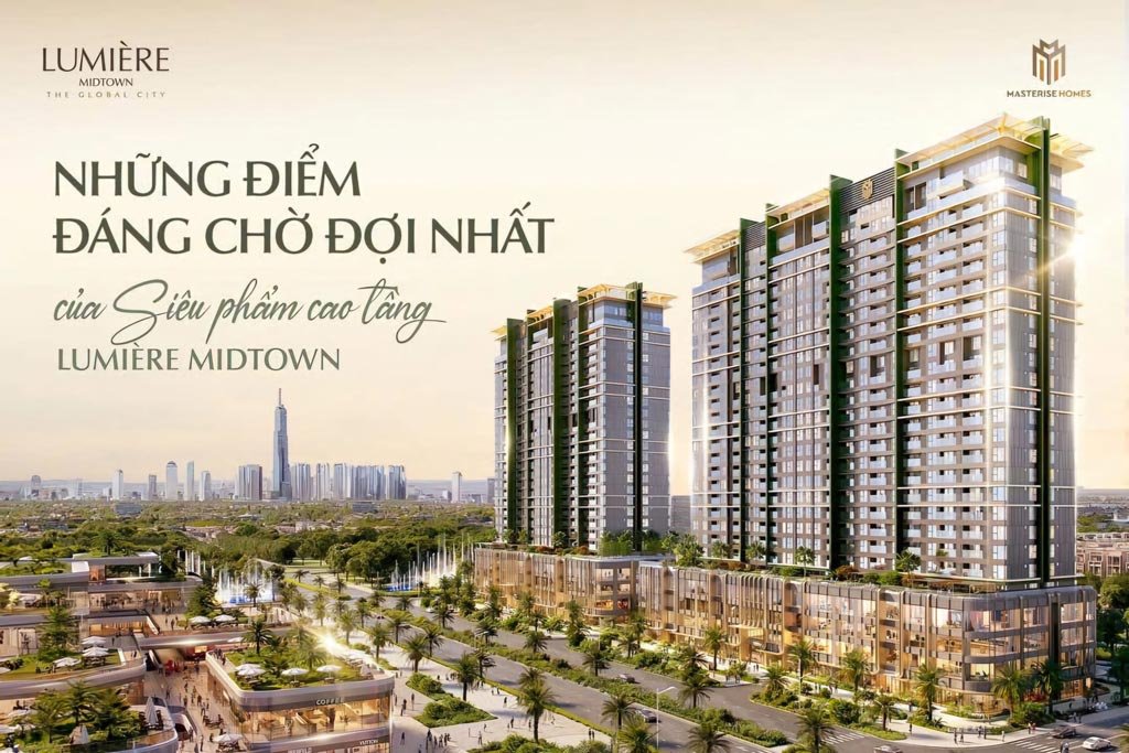 Hình phối cảnh 2 toà tháp căn hộ Lumiere Midtown