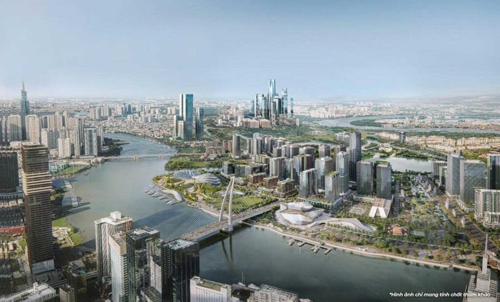 Hình phối cảnh dự án The Megapolis và khu đô thị Thủ Thiêm